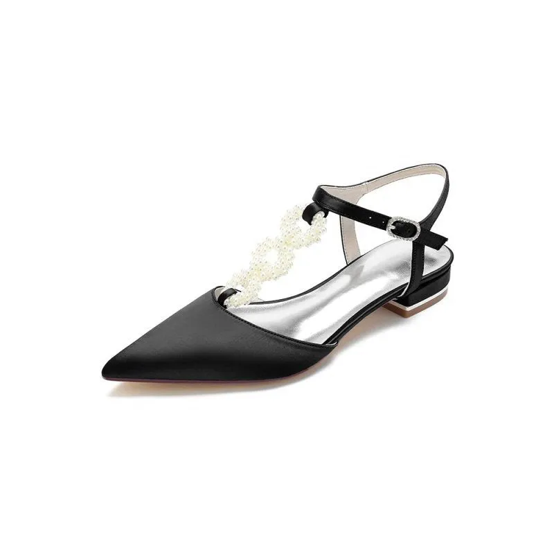 Pearl Strap Pointed Toe Flats