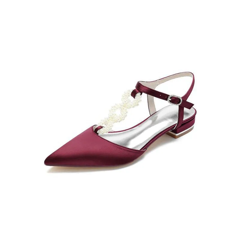 Pearl Strap Pointed Toe Flats