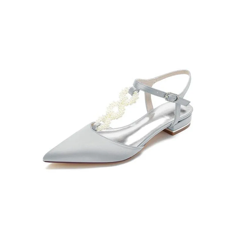 Pearl Strap Pointed Toe Flats