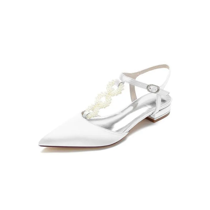 Pearl Strap Pointed Toe Flats