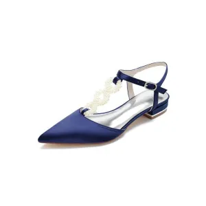 Pearl Strap Pointed Toe Flats