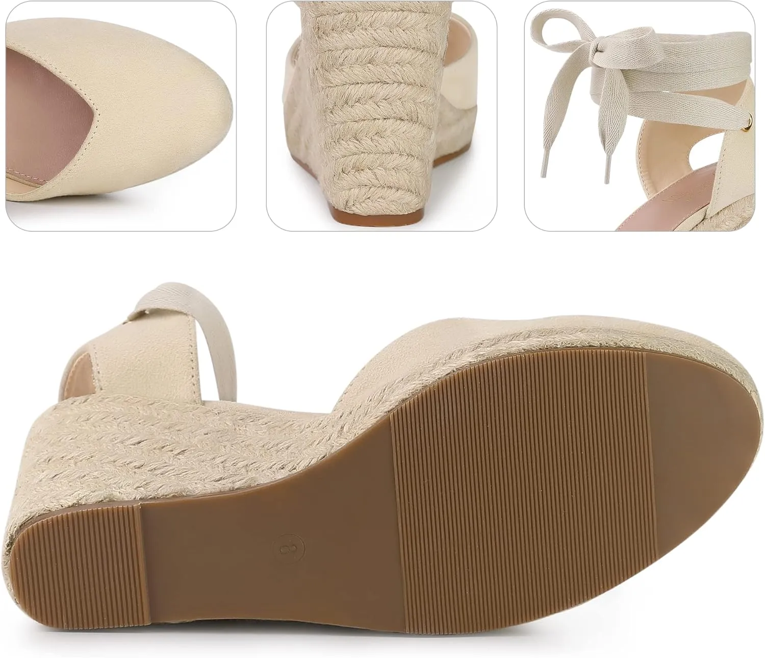 Perphy Espadrille Platform Wedge Heel Lace Up Sandals for Women