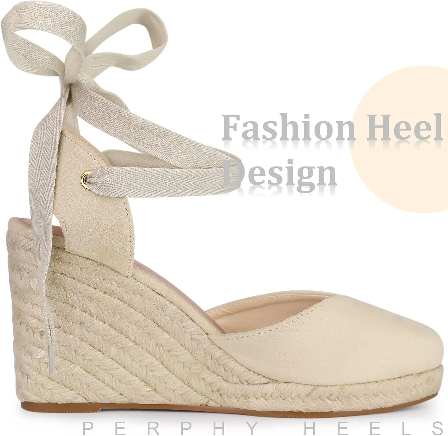 Perphy Espadrille Platform Wedge Heel Lace Up Sandals for Women