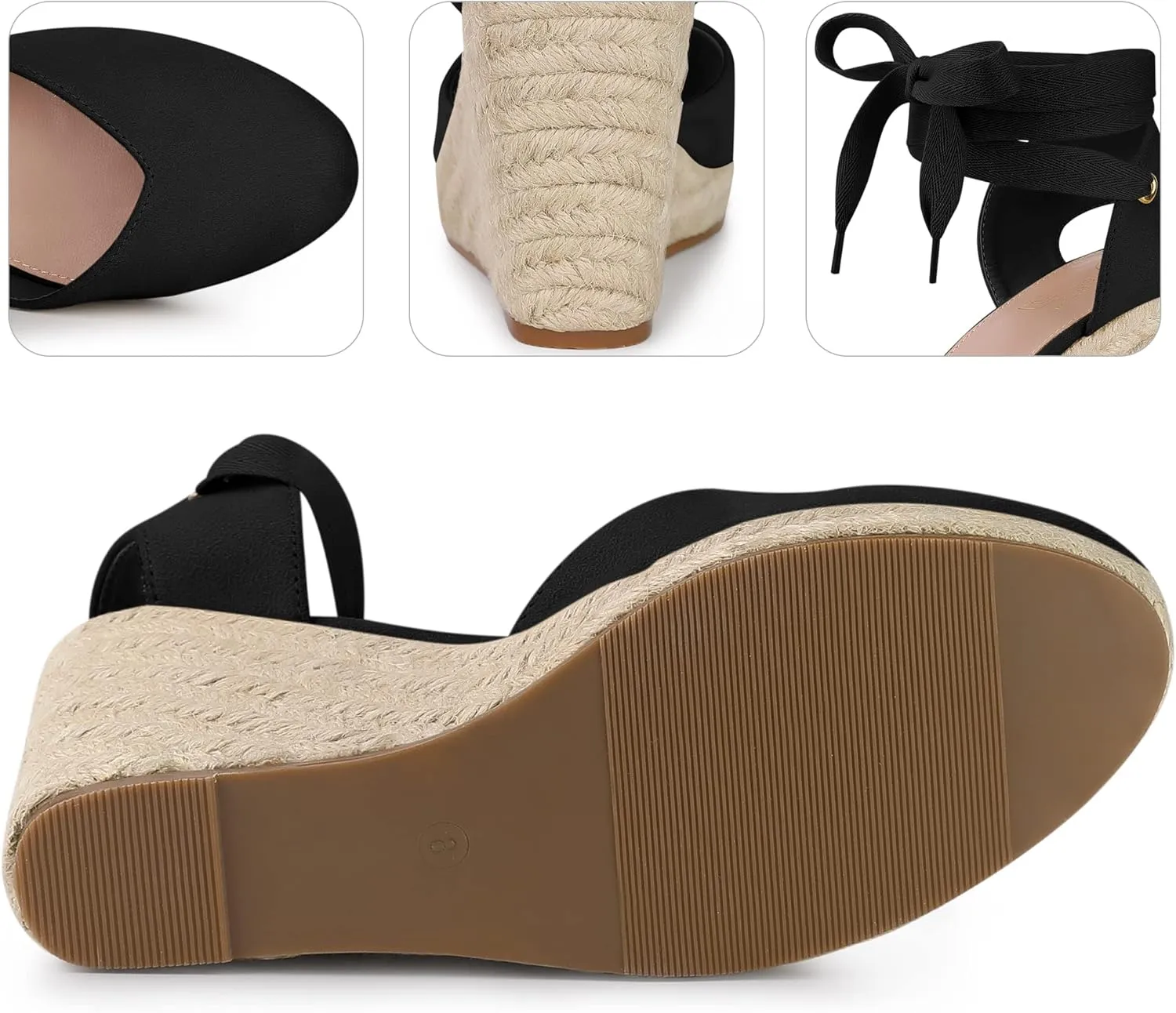 Perphy Espadrille Platform Wedge Heel Lace Up Sandals for Women