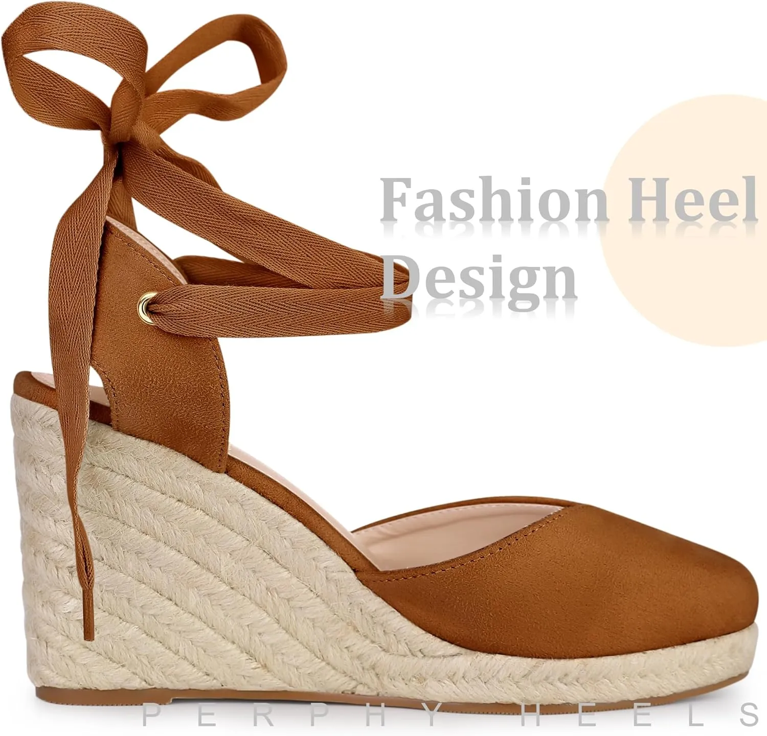 Perphy Espadrille Platform Wedge Heel Lace Up Sandals for Women