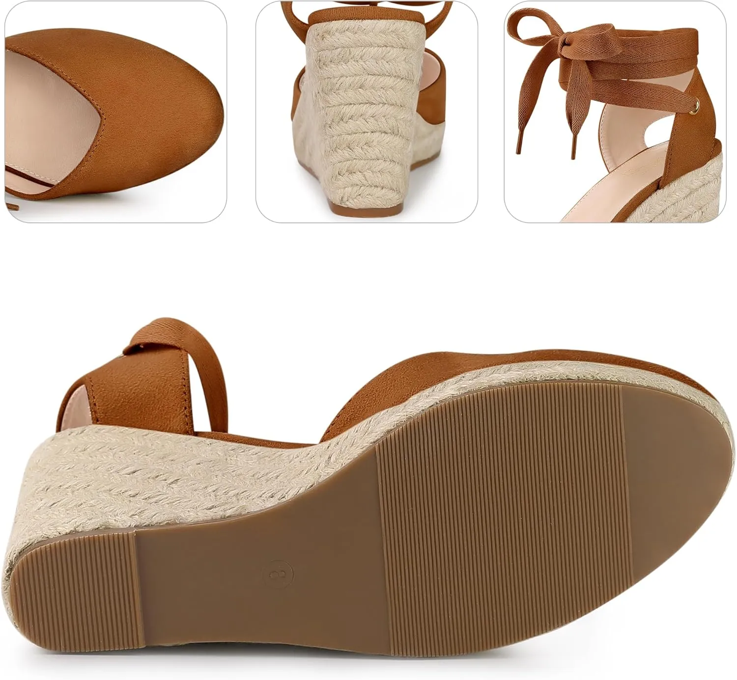 Perphy Espadrille Platform Wedge Heel Lace Up Sandals for Women