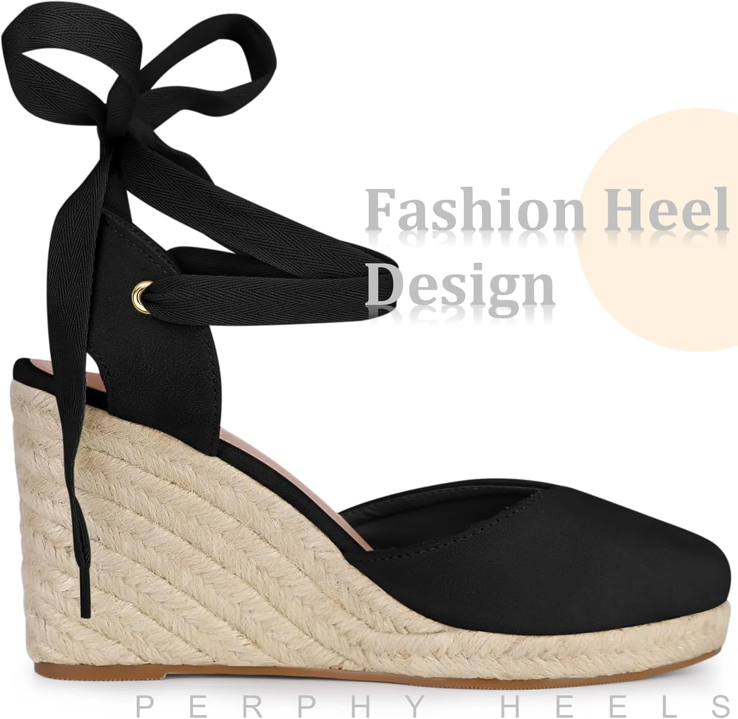 Perphy Espadrille Platform Wedge Heel Lace Up Sandals for Women