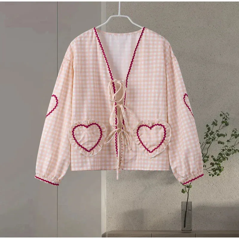 Pink Gingham Boho Blouse | Relaxed | Chic and Playful