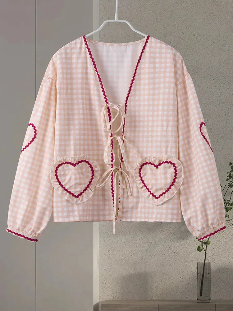 Pink Gingham Boho Blouse | Relaxed | Chic and Playful