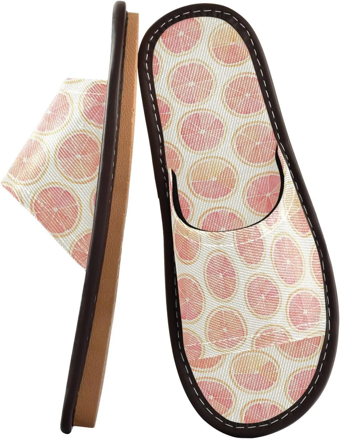 Pink Grapefruit Men Women's Fashion Slippers Portable Beach Sandals for Indoor Outdoor Bedroom