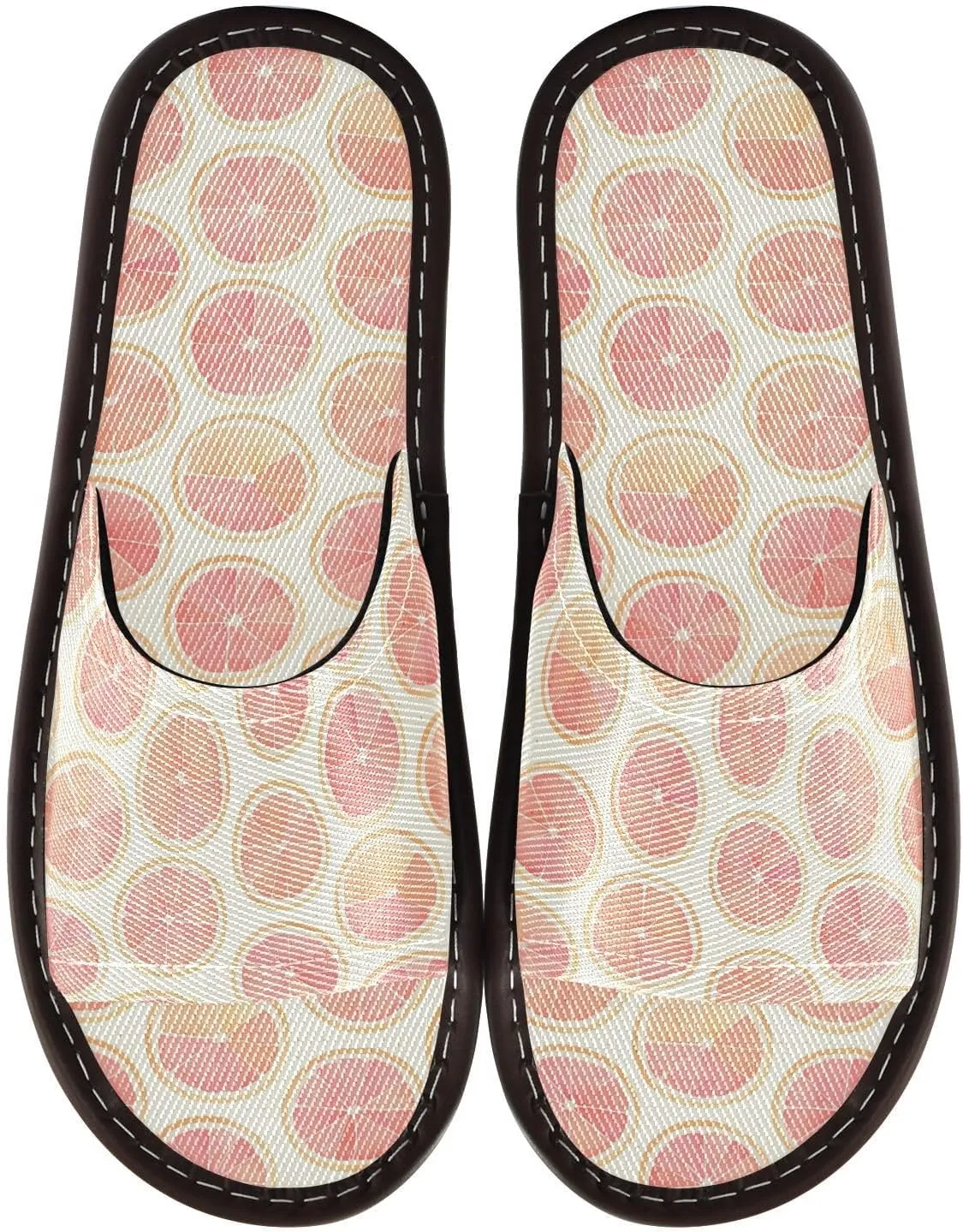 Pink Grapefruit Men Women's Fashion Slippers Portable Beach Sandals for Indoor Outdoor Bedroom
