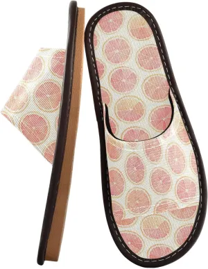 Pink Grapefruit Men Women's Fashion Slippers Portable Beach Sandals for Indoor Outdoor Bedroom