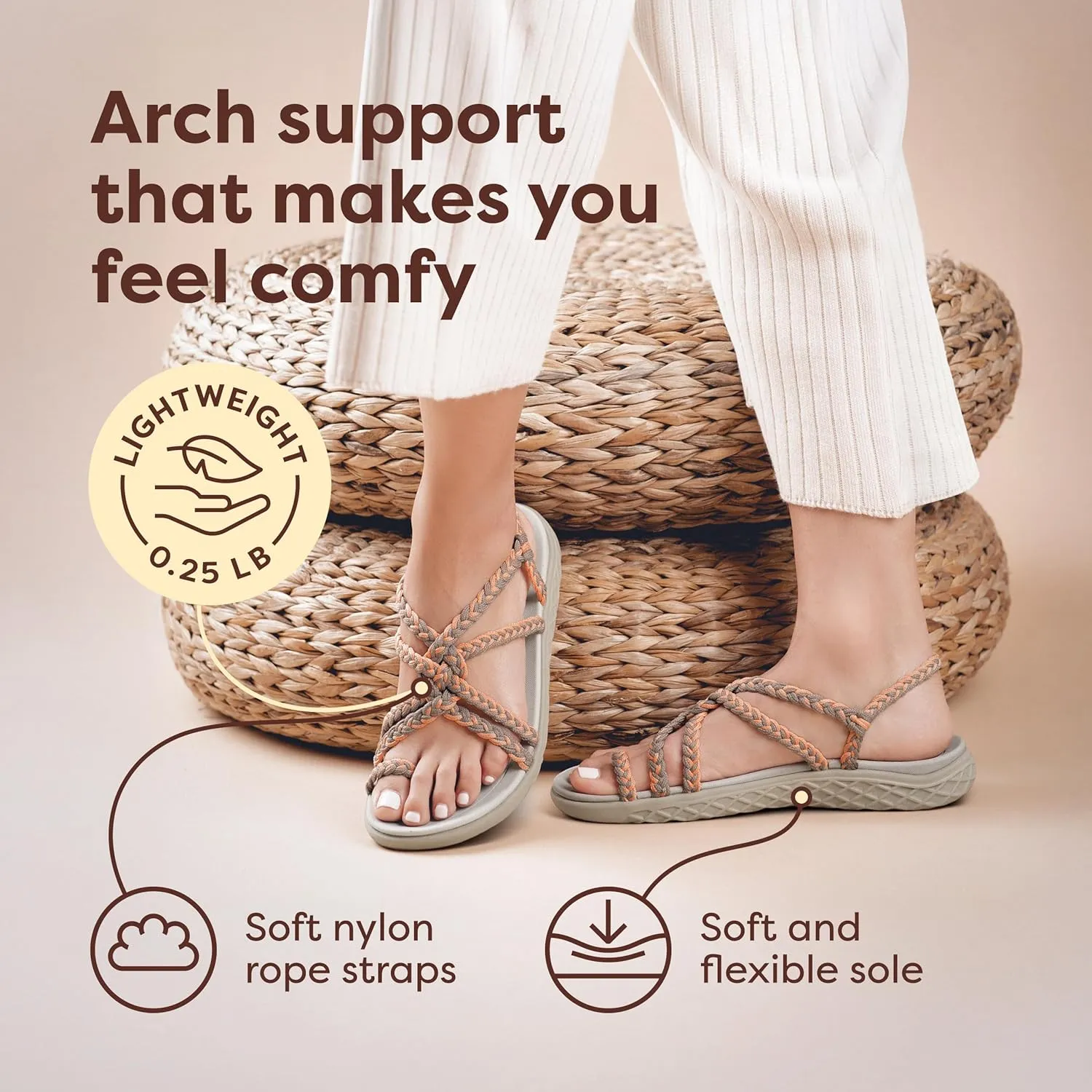 Plaka Explore Walking and Hiking Sandals for Women | Comfortable Summer Sandal with Arch Support | Waterproof Comfy Sandals for Travel, Beach or Poolside