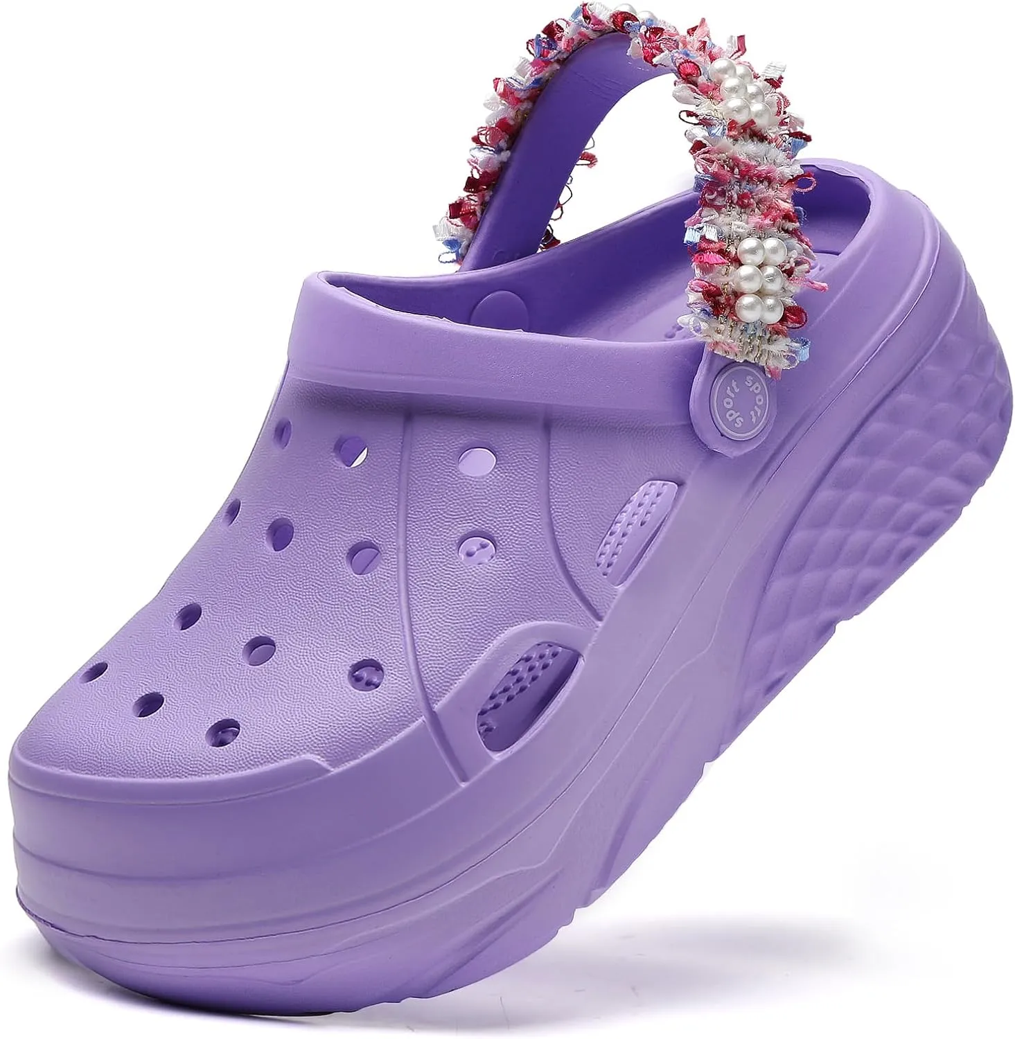 Platform Clogs for Women Summer Garden: 2.4” Chunky Heel - Waterproof Beach Sandals Slippers