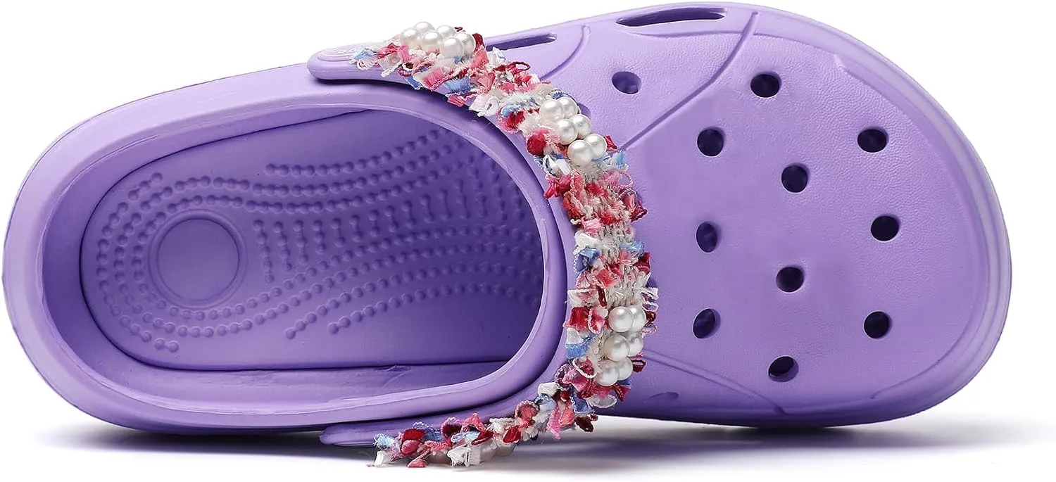 Platform Clogs for Women Summer Garden: 2.4” Chunky Heel - Waterproof Beach Sandals Slippers