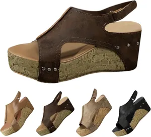 Platform Sandals Women 2025 Summer Closed Toe Sandals Women Espadrilles Orthopedic Dressy Casual Boho Beach Wedge Sandals