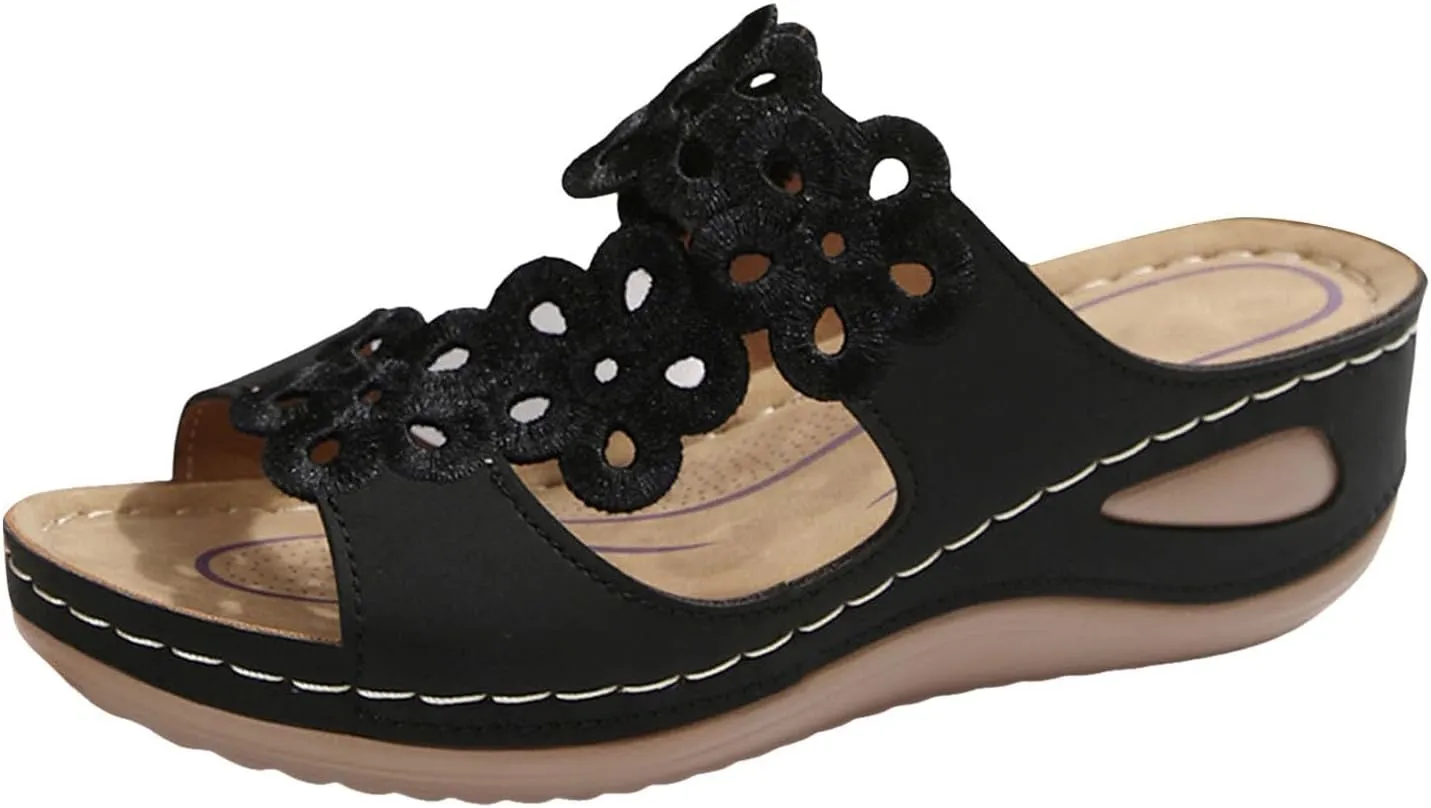 Platform Sandals Women Wedge Open Toe Arch Support Orthopedic Comfort Retro Casual Sandals for Women 2025 Platform