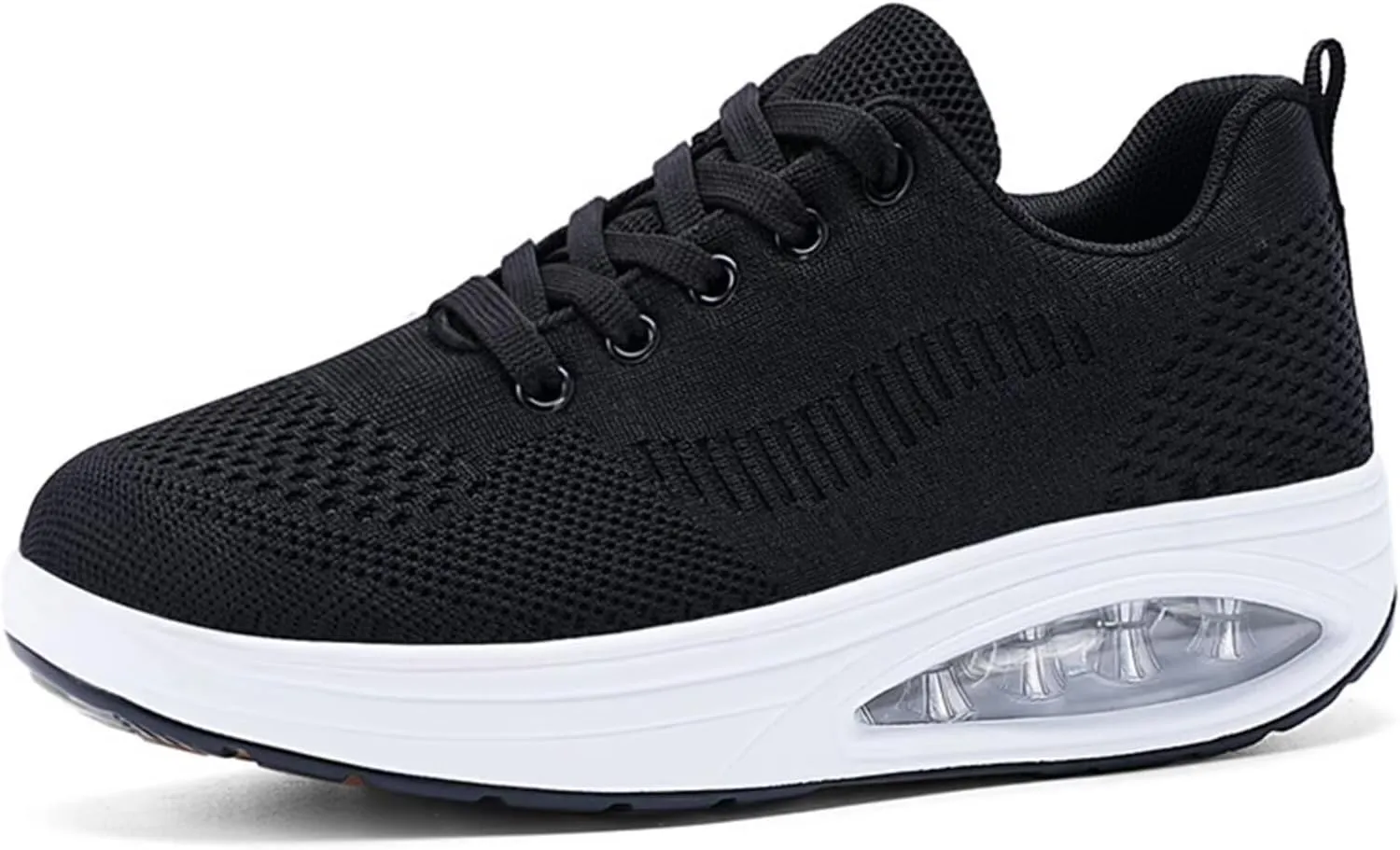 Platform Sneakers for Women Walking Shoes Comfortable All Day Standing Wedge Rocker Bottom 2 inch Thick Air Cushion