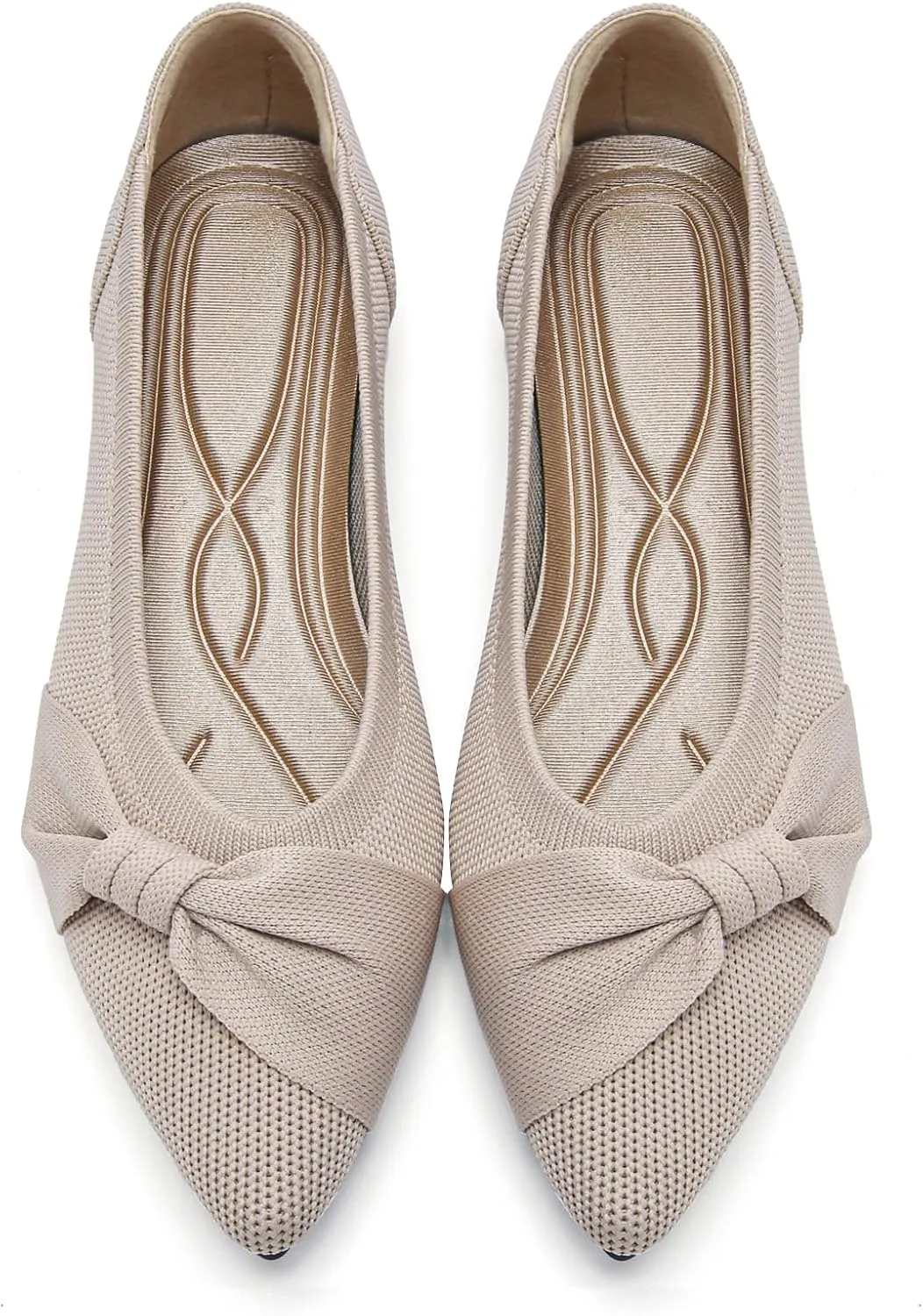 Pointed Toe Flats for Women Ballet Flats Comfortable Dressy Knit Lightweight Casual for Work Office Womens Flats