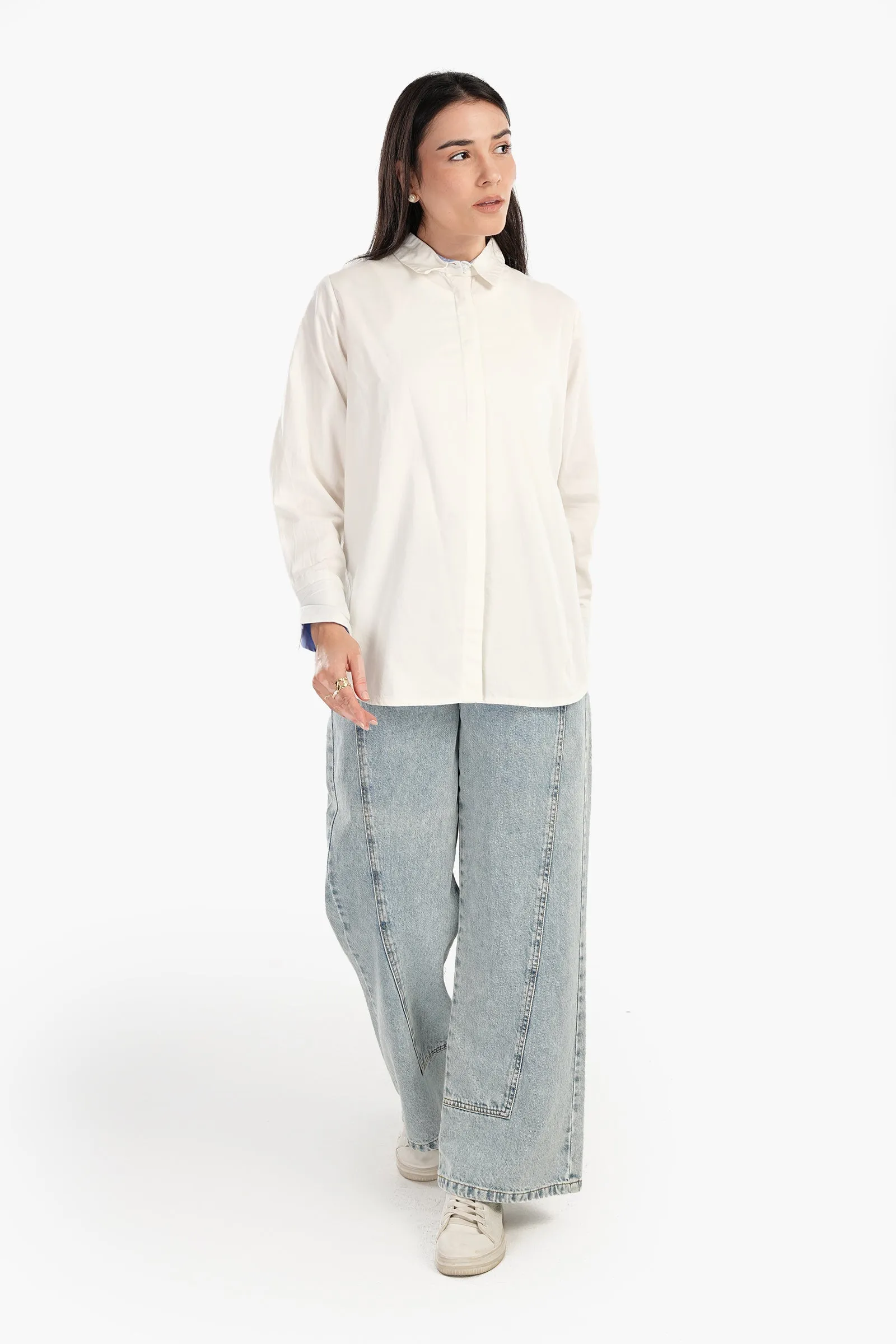 Poplin Shirt with Side Vents