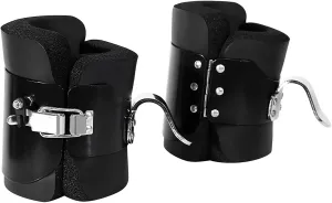 Power Boots Comfortable Solid Steel Frame Fitness Strength Training Strap Up for Back Pain Relief Black 1 Pair