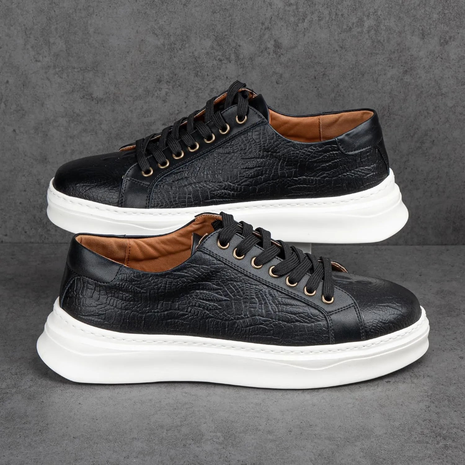 Qidordour Welford Men's Casual Skate Shoes Fashion Leather Walking Shoes