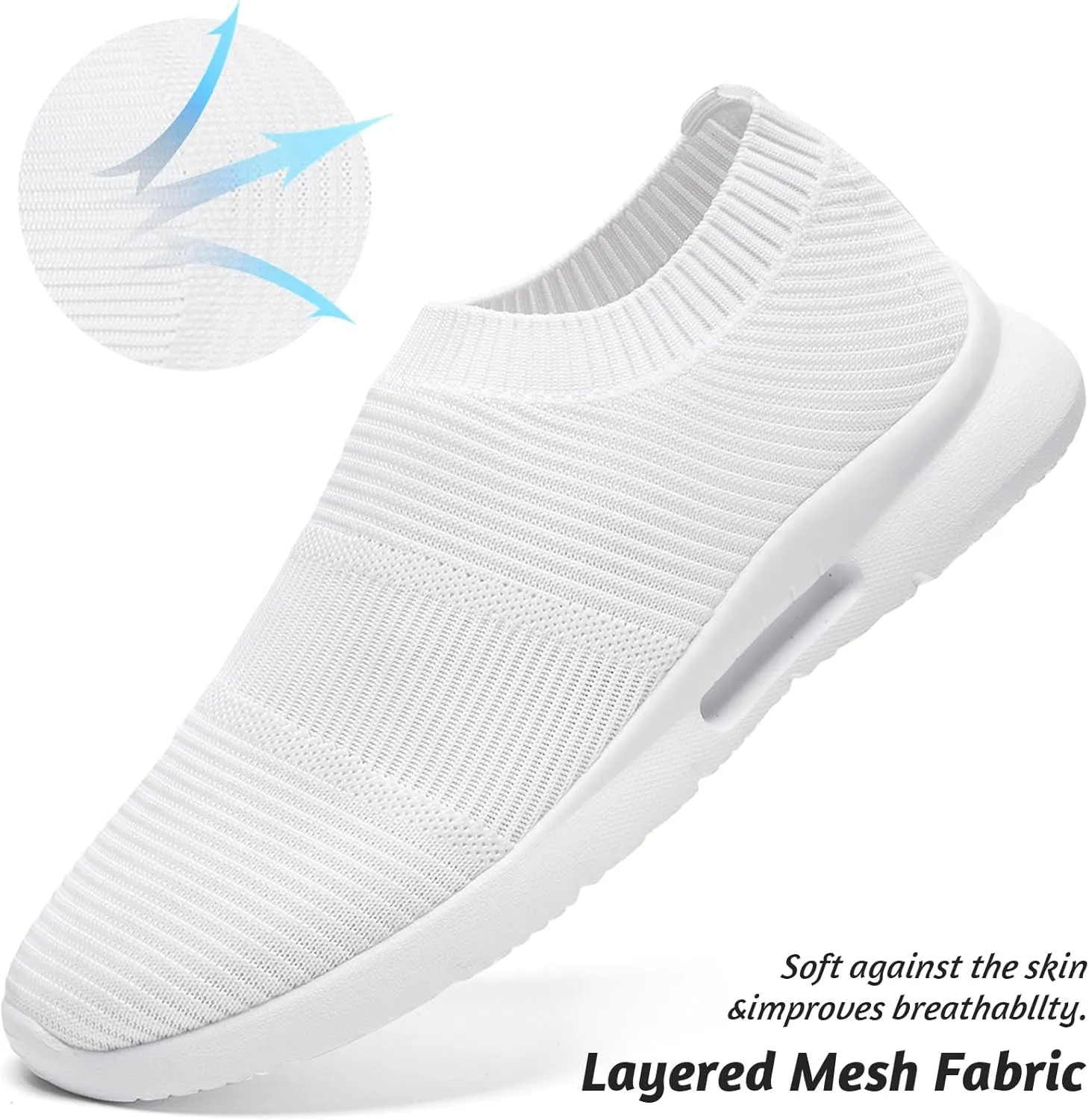 QIJGS Slip on Shoes for Men Running Tennis Athletic Gym for Men Mesh Lightweight Sports Fashion Workout Casual Sneakers