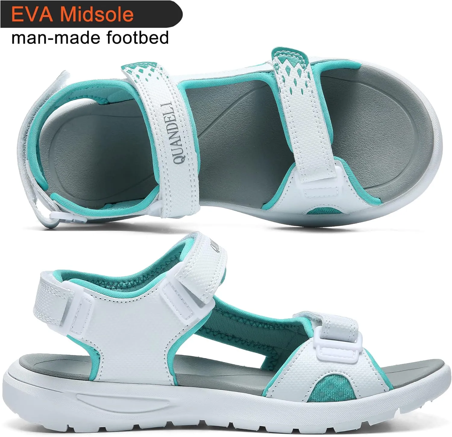 QUANDELI Women's Summer Waterproof Hiking Sandals - Comfortable, Lightweight, Open Toe Sandals for Outdoor, Beach, Travel