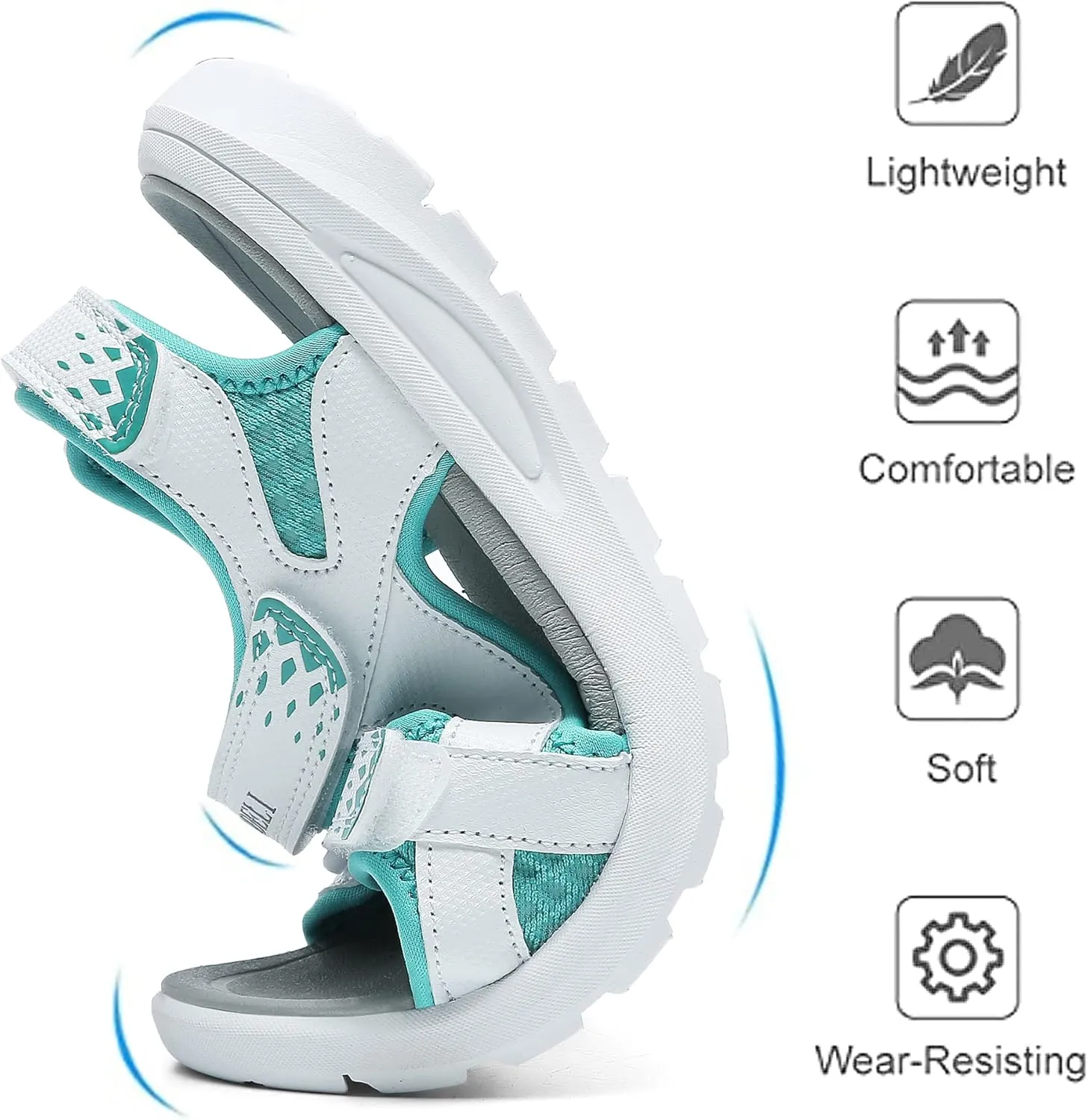 QUANDELI Women's Summer Waterproof Hiking Sandals - Comfortable, Lightweight, Open Toe Sandals for Outdoor, Beach, Travel