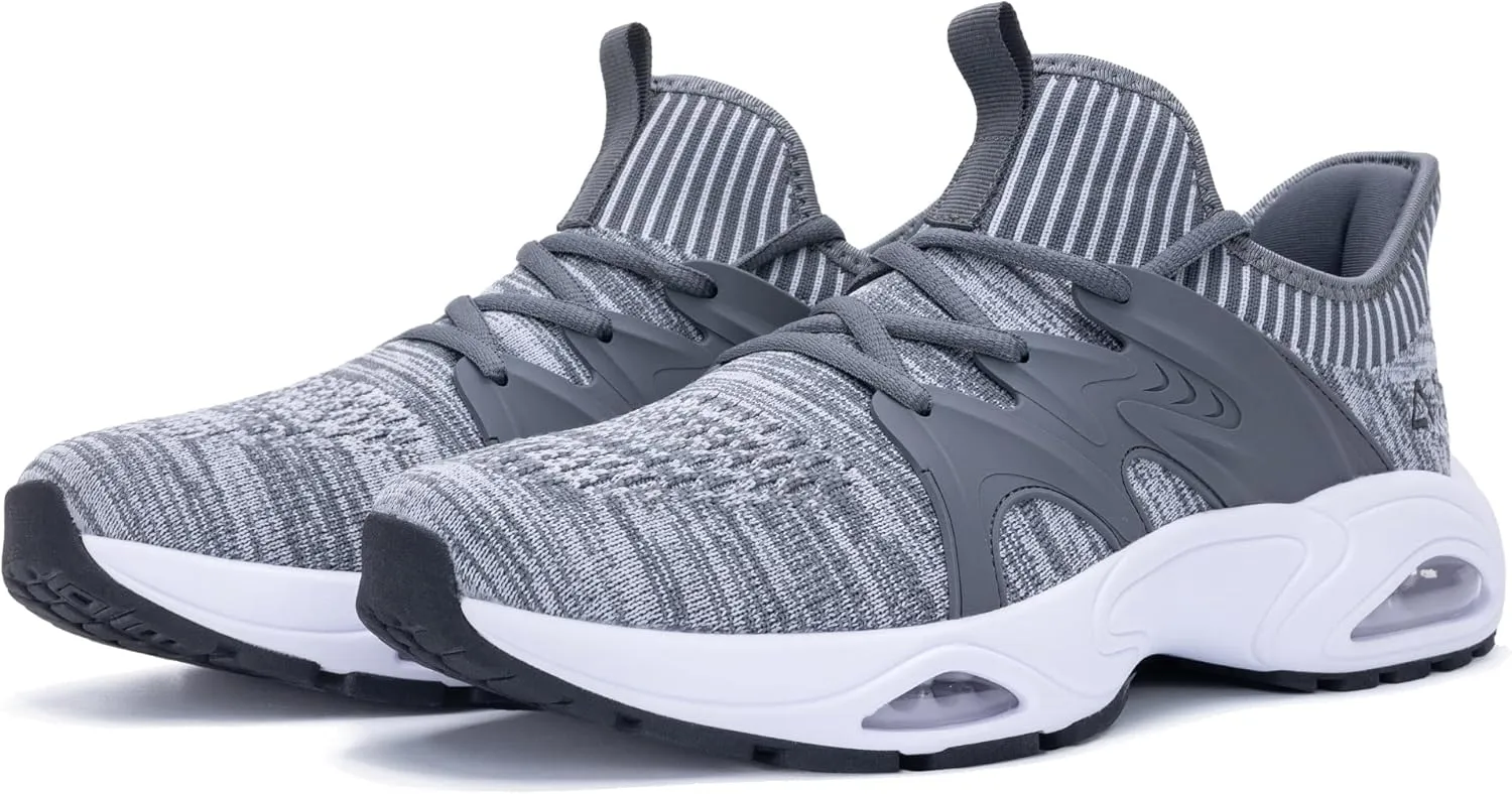 Quseek Men's Slip On Walking Shoes Running Comfortable Air Tennis Breathable Non Slip Athletic Gym Workout Cross Training Sneakers US Size 8-13