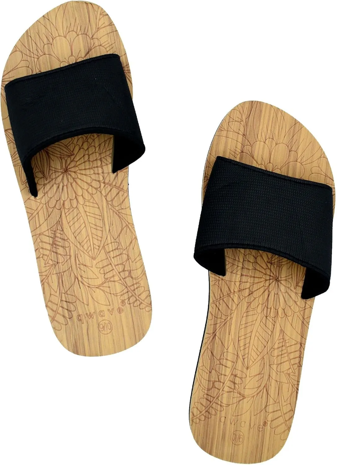 Qwave Womens Slides - Boho Style - 4 Color Options - Comfortable Slides Shoes for Women - Flat Ladies Sandals