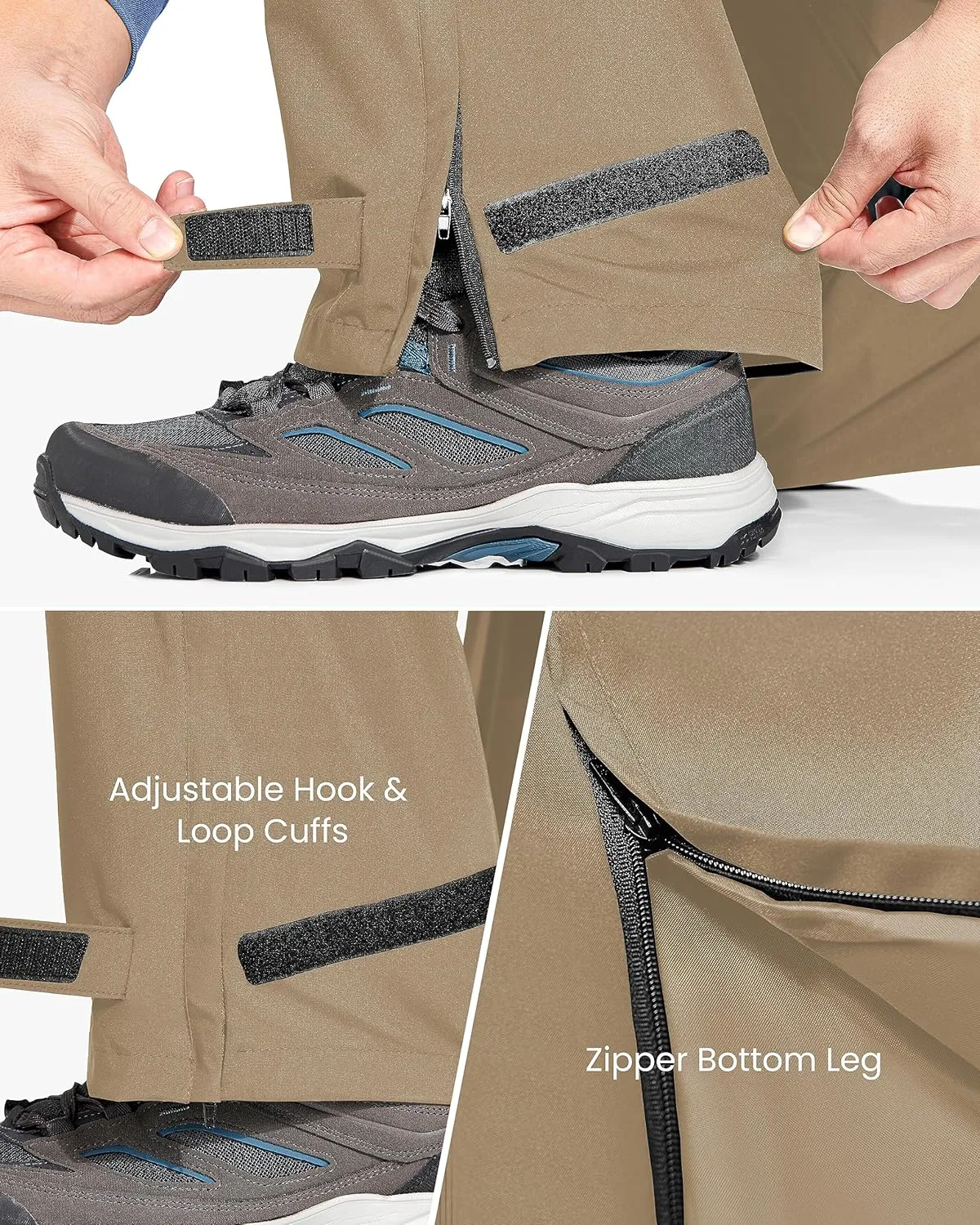 Rain Pants Mens Waterproof Rain Over Pants Windproof Hiking Pants