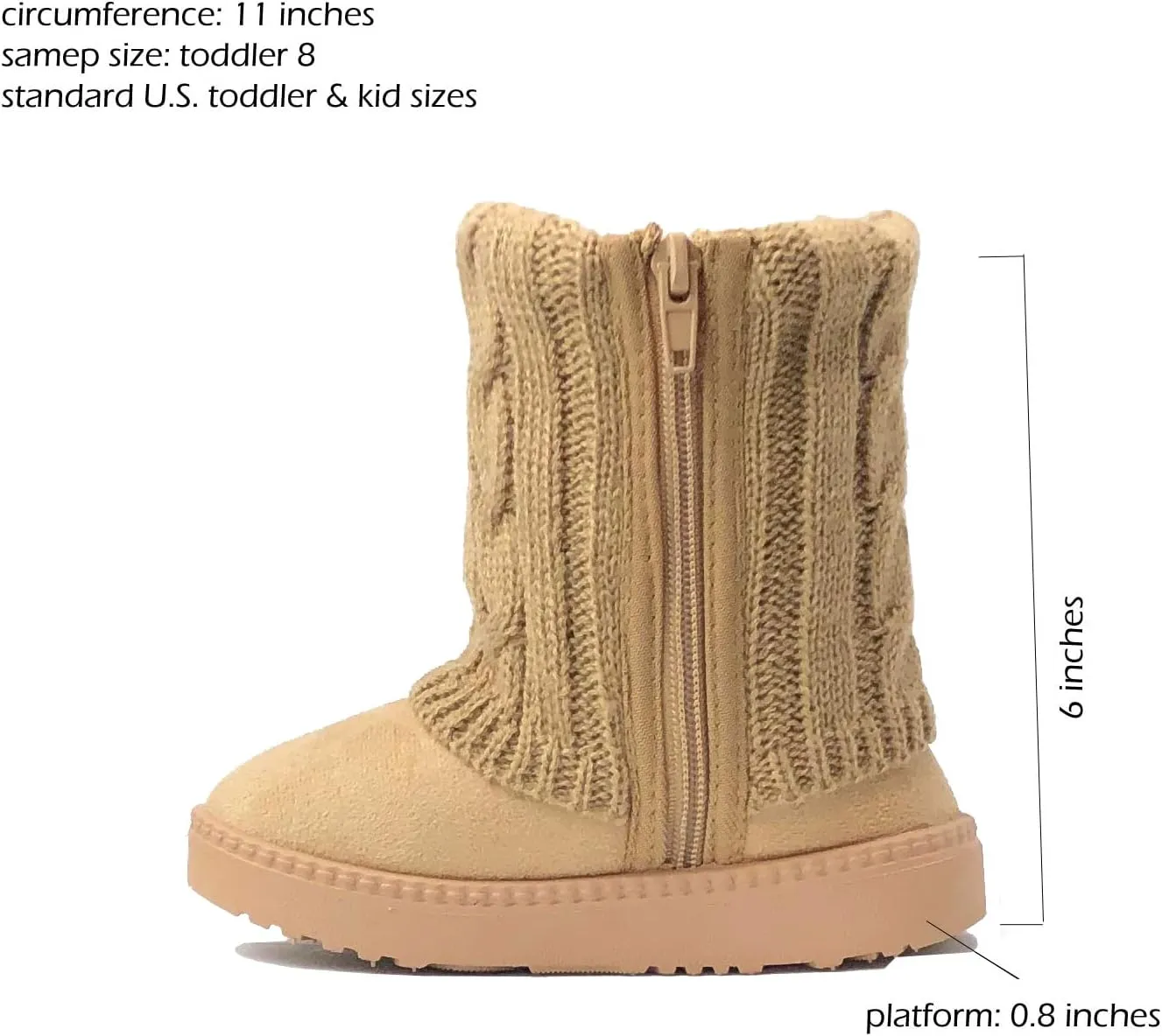 REDVOLUTION Kids Boots Toddler Girls Cute 2 Buttons || Rhinestone Faux Fur Suede Knitting Shoe