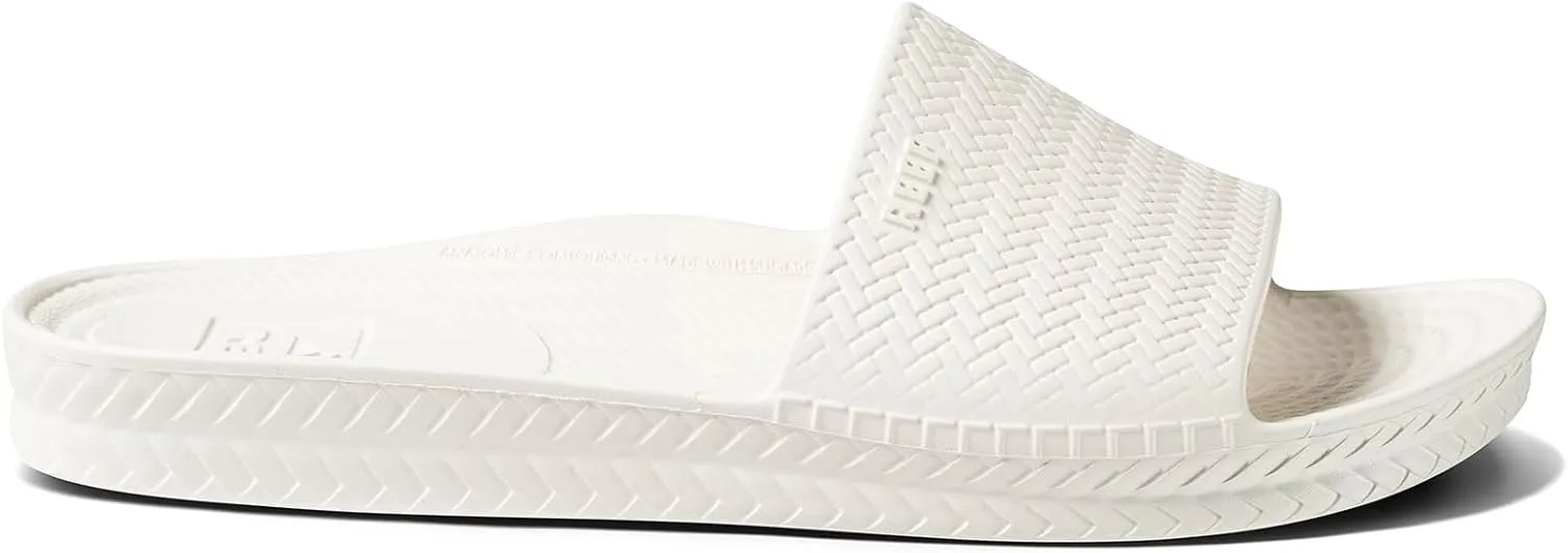 Reef Women's Water Scout Slide Sandal, White, 7