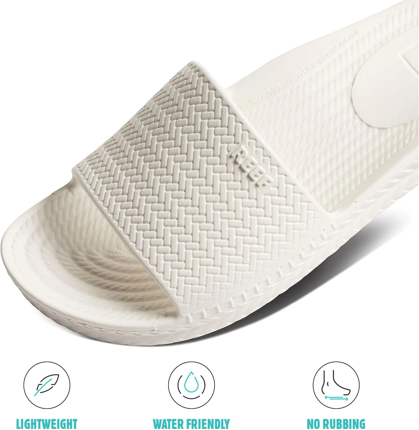 Reef Women's Water Scout Slide Sandal, White, 7