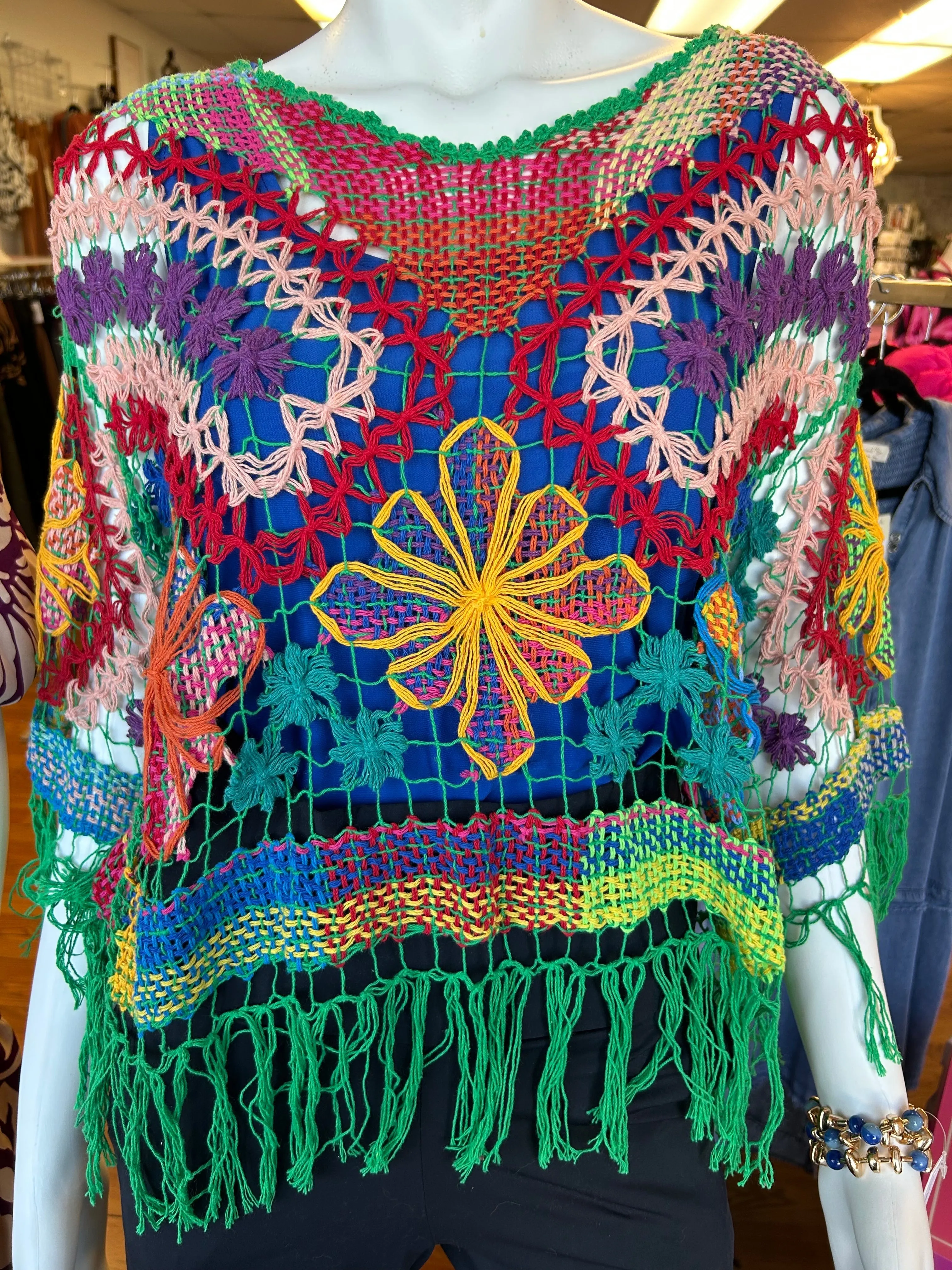Rejane Fringed Crochet Top