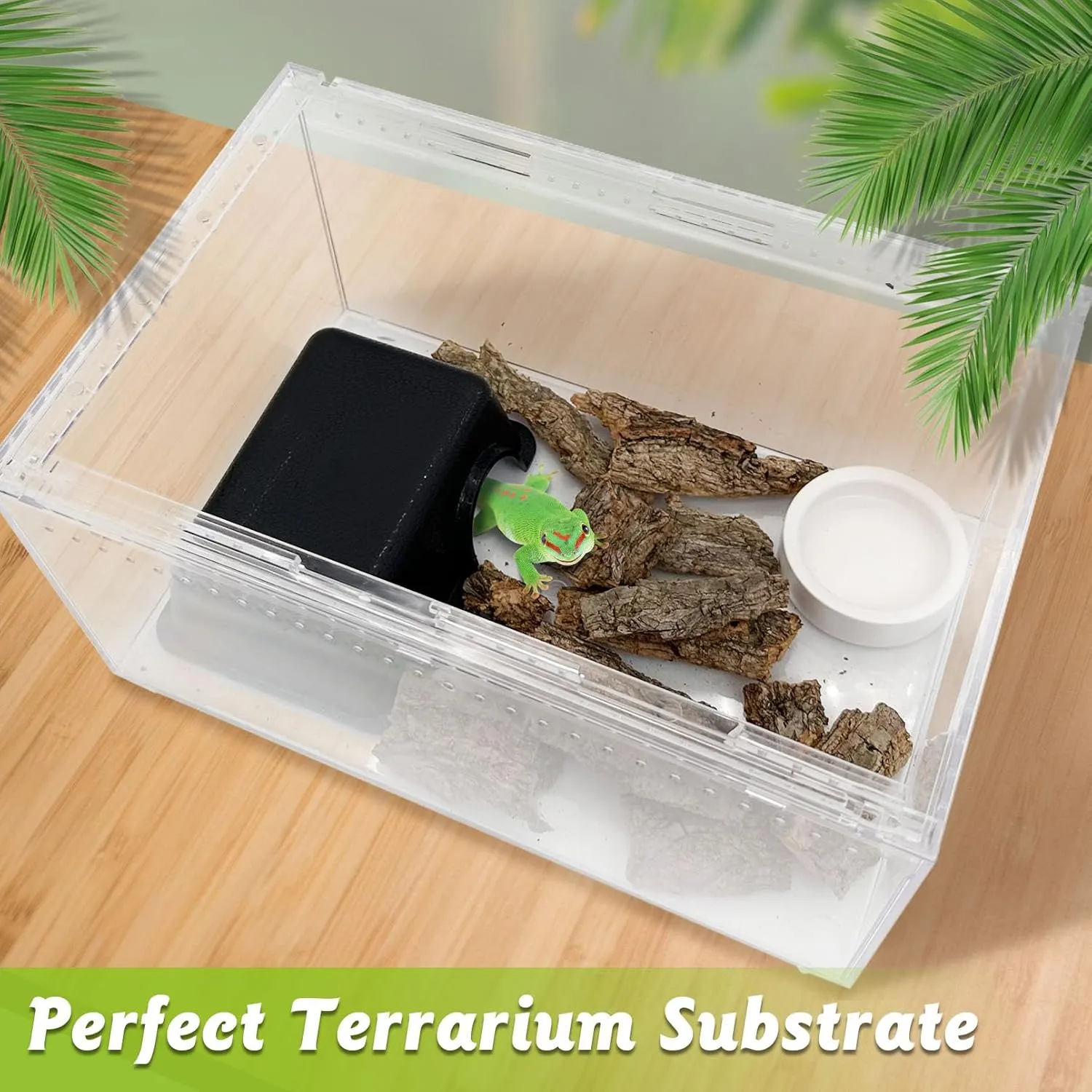 Reptile Cork Bark Bulk 1 Lb Reptile Bark Bedding Natural Flat Cork Wood Pieces Terrarium Substrate Tank Supplies for Bearded Dragon Snake Spiders Hermit Crabs Geckos Tortoise