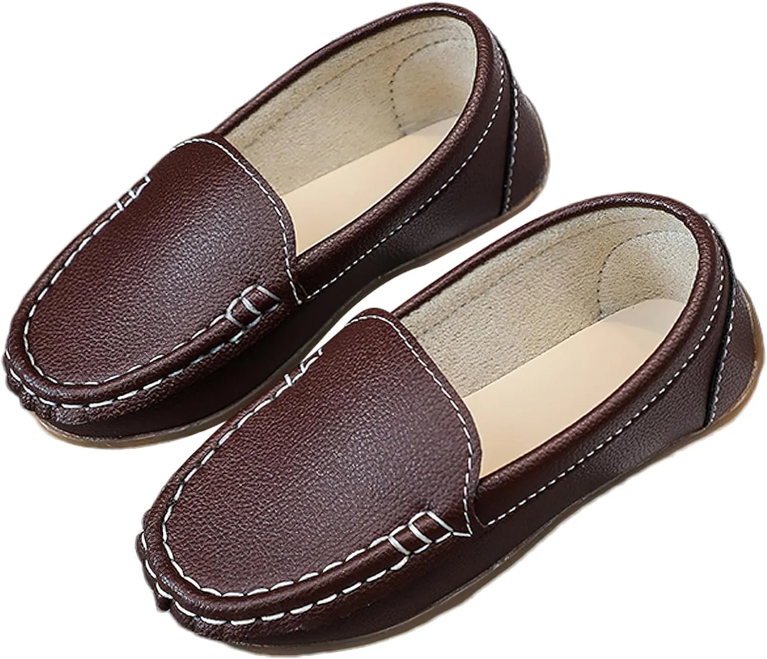 rismart Unisex Kids Slip on Loafers for Boys Girls School Casual Dress Flat Shoes