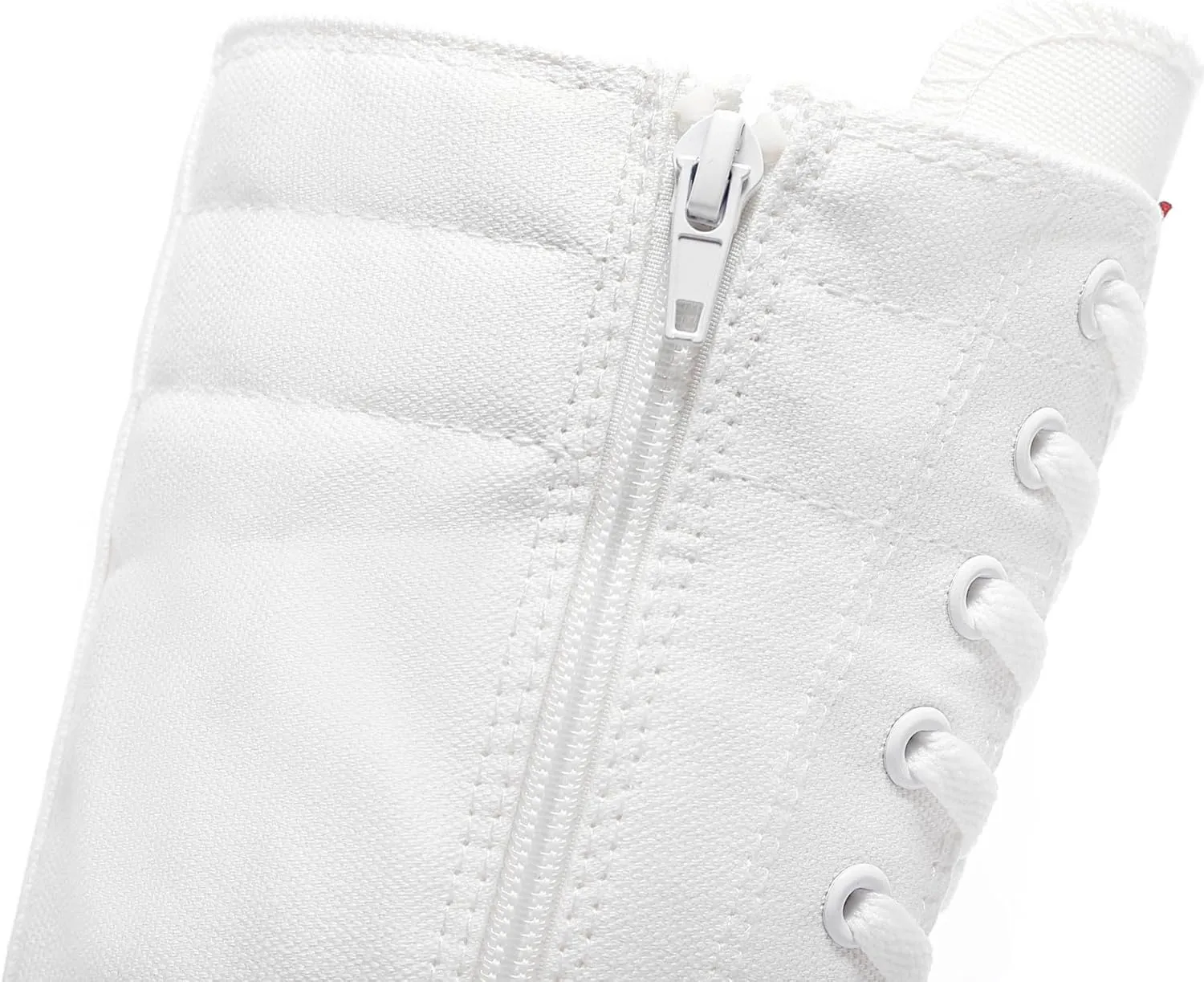rismart Women's Canvas Sneakers Knee Length High Top Side Zip School Cheergirls Long Boots