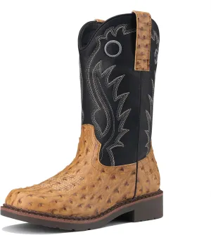 Rollda Boys Cowboy Boots Kids Western Boots Square Toe Girls Cowgirl Boots for Toddler/Little Kid/Big Kid