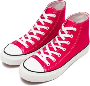 rosyclo Canvas Shoes for Women and Men, High Top Canvas Sneakers Fashion Lace Up Comfortable Womens Classic Casual Tennis Walking Shoes