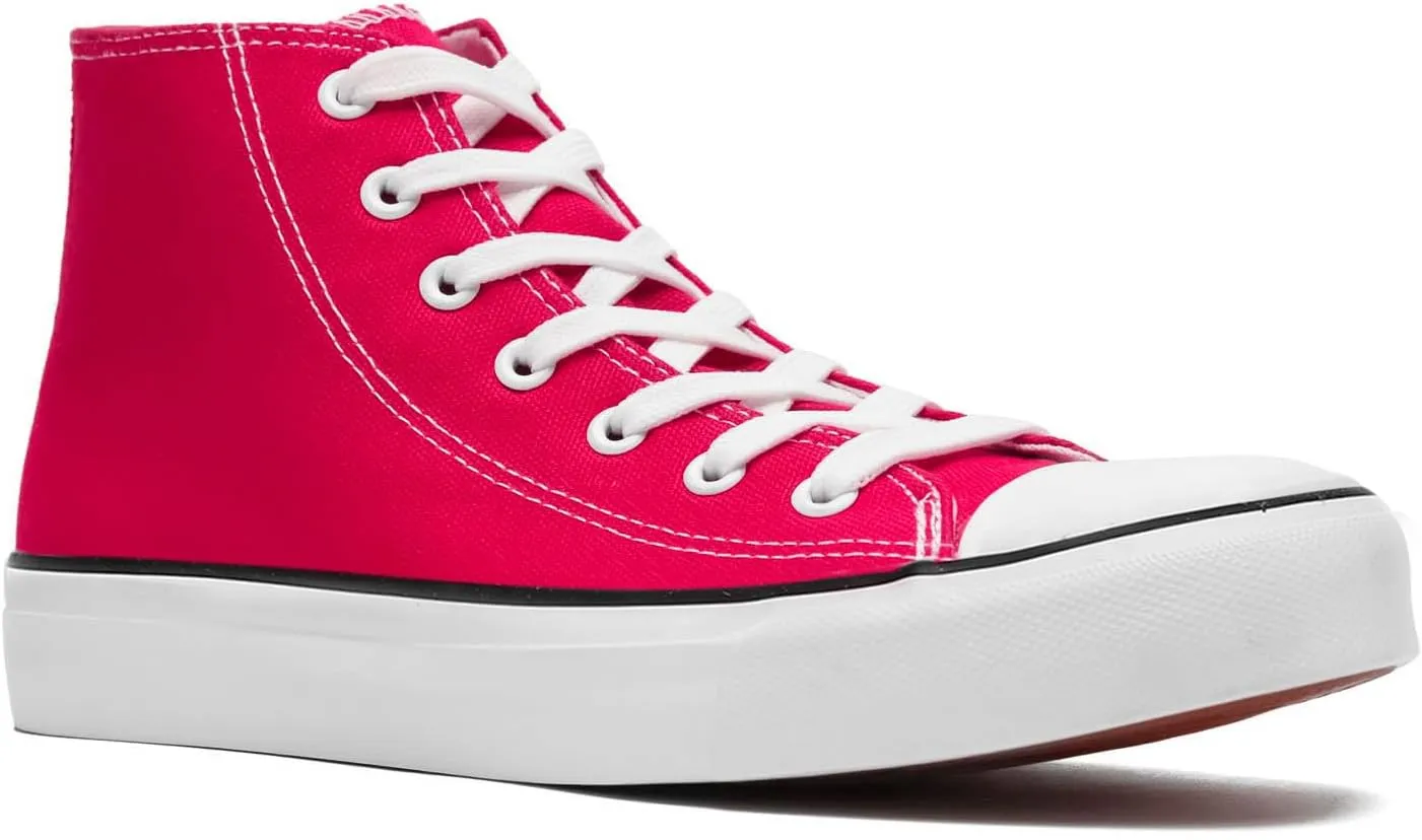 rosyclo Canvas Shoes for Women and Men, High Top Canvas Sneakers Fashion Lace Up Comfortable Womens Classic Casual Tennis Walking Shoes