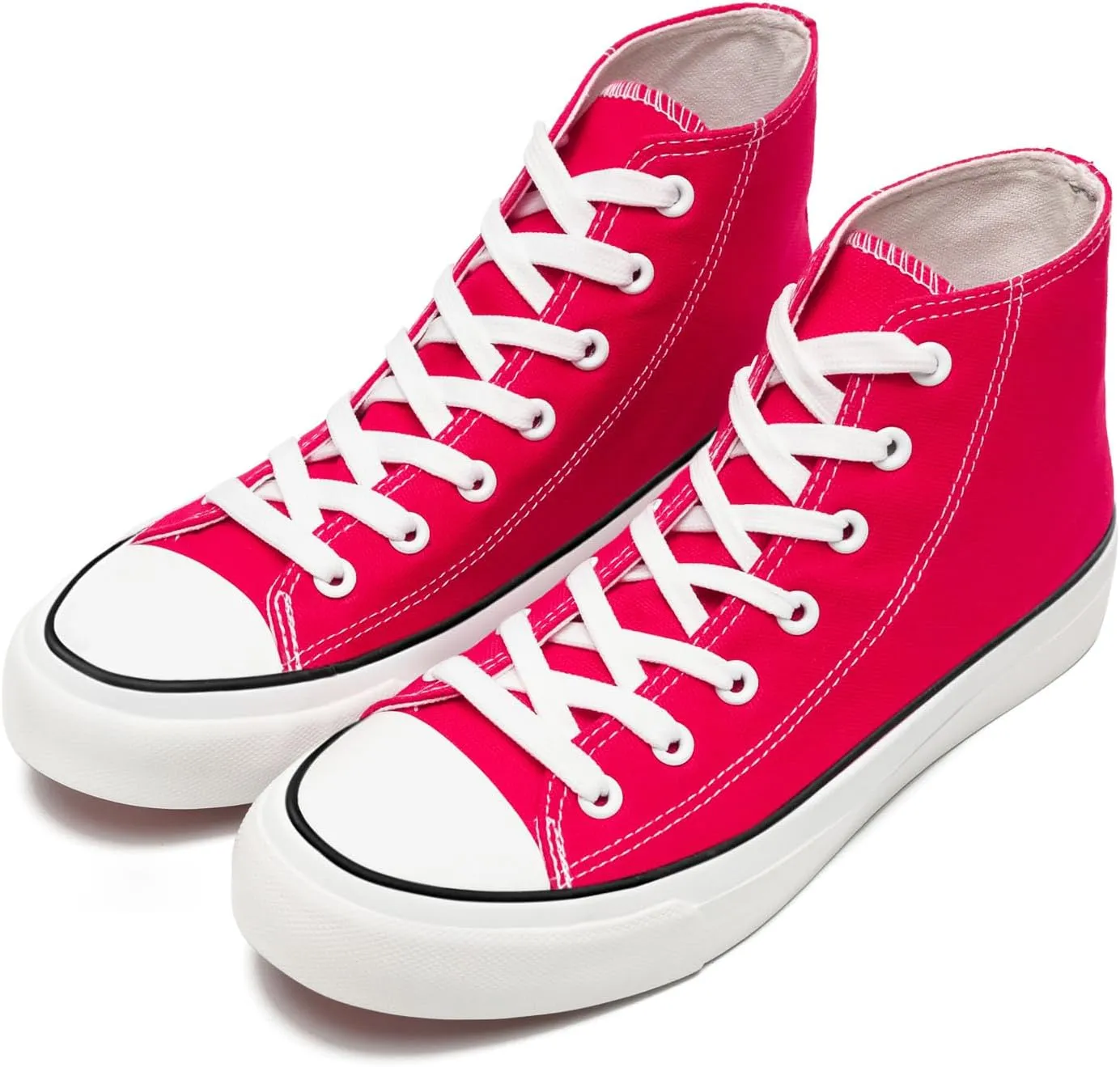 rosyclo Canvas Shoes for Women and Men, High Top Canvas Sneakers Fashion Lace Up Comfortable Womens Classic Casual Tennis Walking Shoes