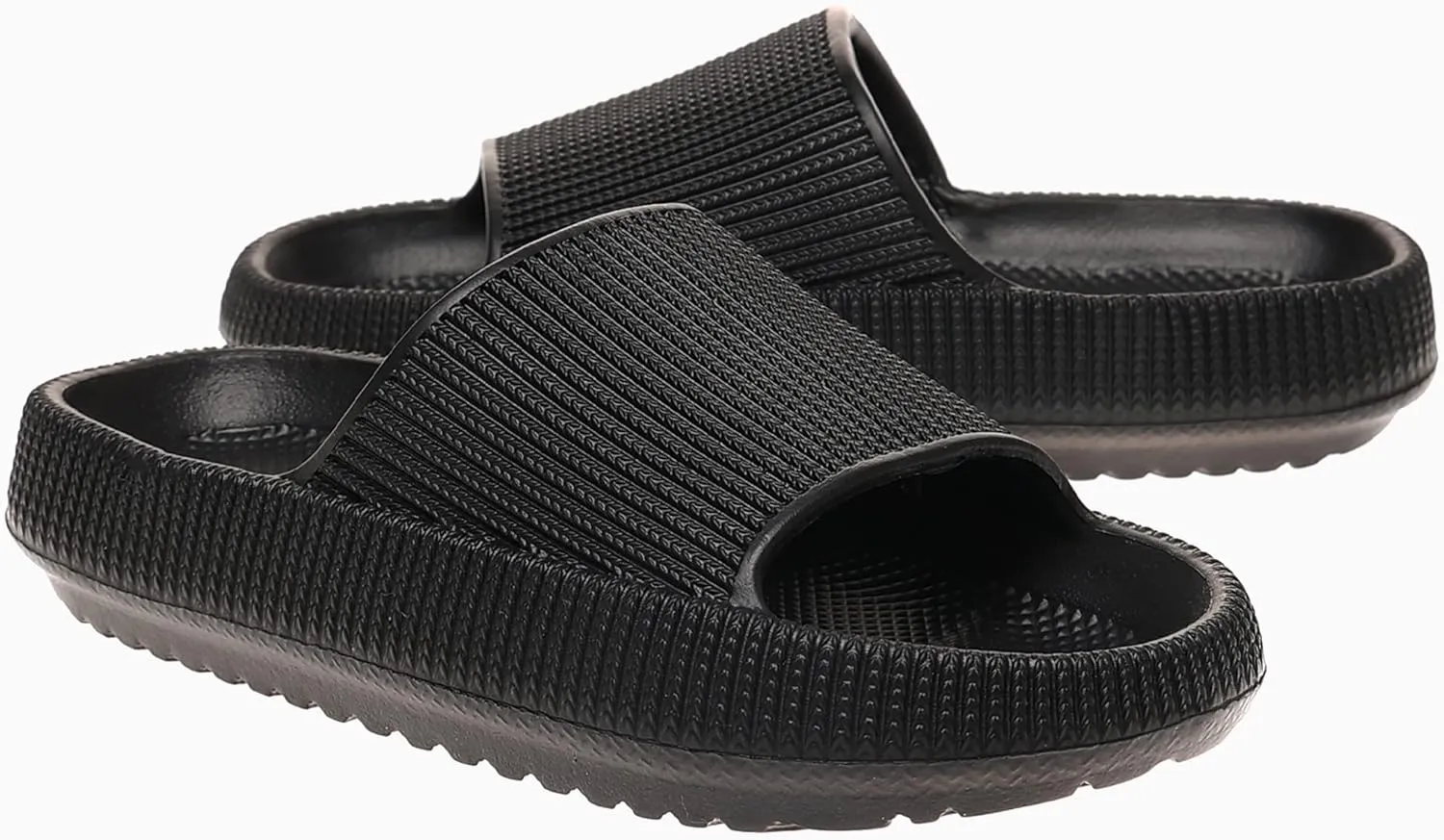 rosyclo Cloud Slides for Kids, Toddler Pillow Slippers Shower Bathroom Non-Slip Open Toe Super Soft Comfy Thick Sole Cozy Boys Girls Home House Cloud Cushion Slide Sandals for Indoor Outdoor Shoes