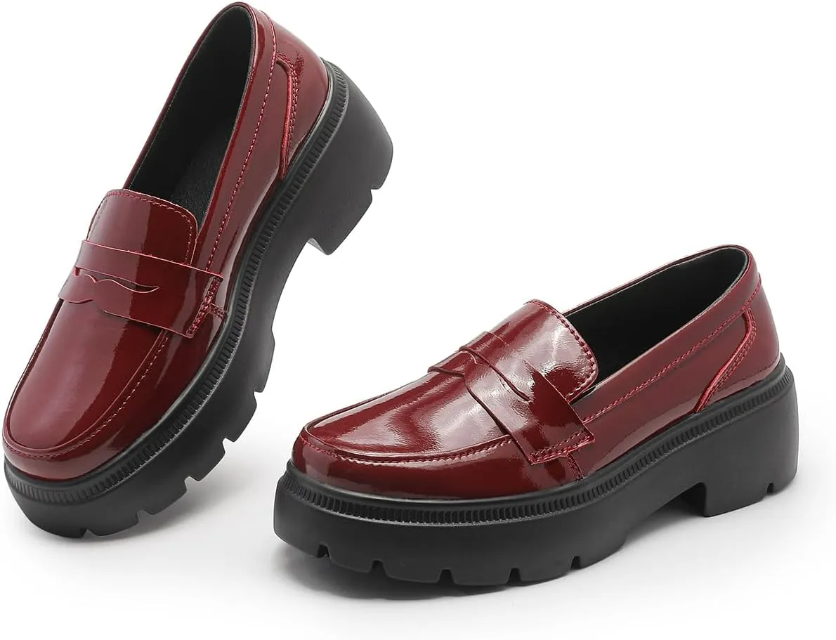 Ruiatoo Platform Loafers for Women - Slip On Chunky Penny Loafers for Dressy, Business, Casual Comfort Work Shoes