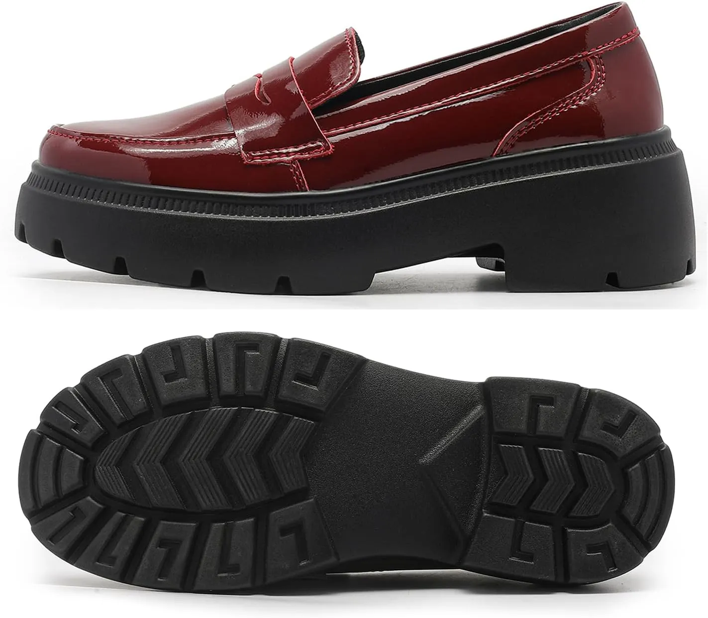 Ruiatoo Platform Loafers for Women - Slip On Chunky Penny Loafers for Dressy, Business, Casual Comfort Work Shoes