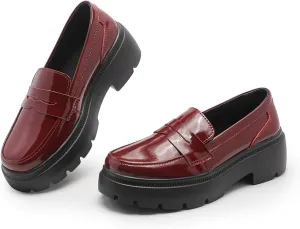 Ruiatoo Platform Loafers for Women - Slip On Chunky Penny Loafers for Dressy, Business, Casual Comfort Work Shoes