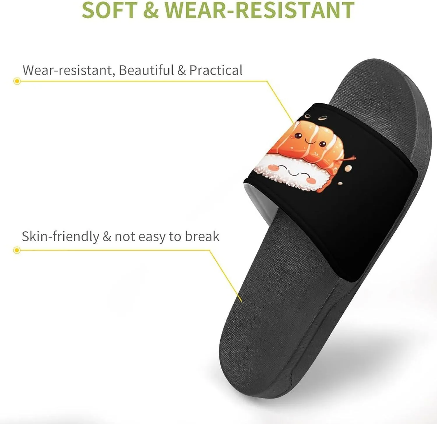 Salmon Sushi Hug PVC Home Slippers Beach Shower Sandals Summer Non-Slip Outdoor Shoes for Men Women