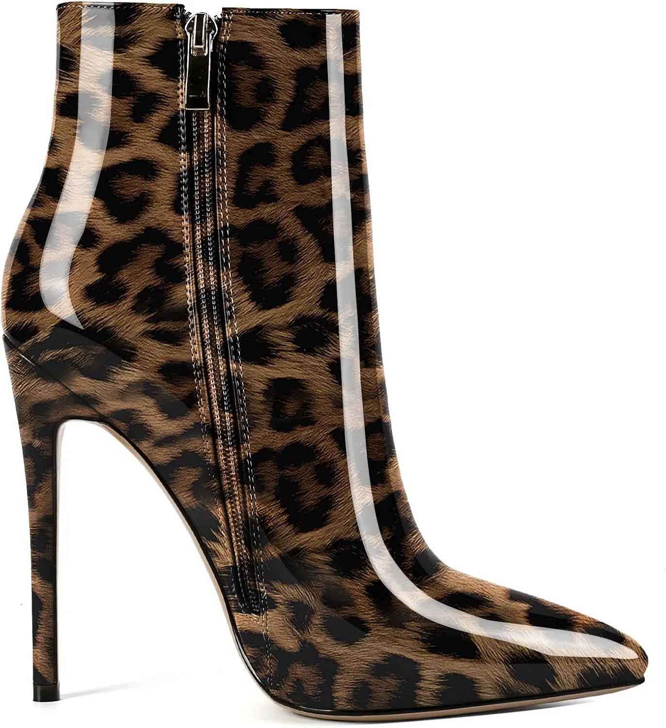 SAMMITOP Women's High Heel Ankle Booties Stilettos Heel Boots Side Zipper Fashion Booties Fall Winter Shoes 4.5''