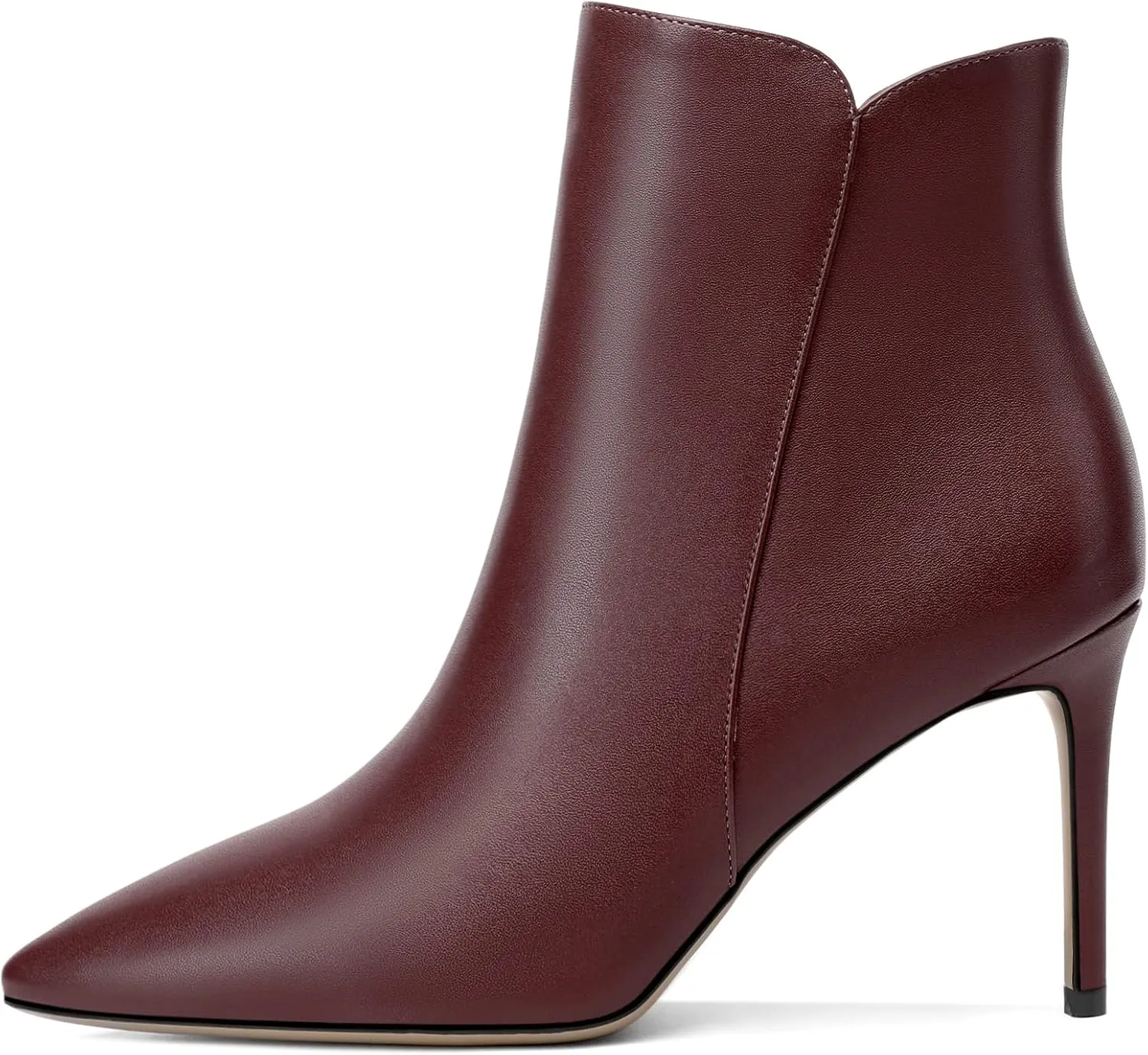 SAMMITOP Women's Stiletto Heel Ankle Booties Stiletto Heel Closed Toe Heeled Booties Lace Up Boots with Sexy Side Zipper Fashion Booties Fall Winter Shoes 3.5''